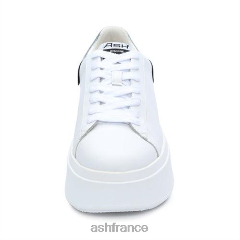 ASH baskets à plateforme métallisées moby 0HP8B24 blanc/argent