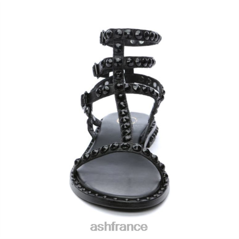 ASH sandale plate à clous ton sur ton play bis 0HP8B57 noir