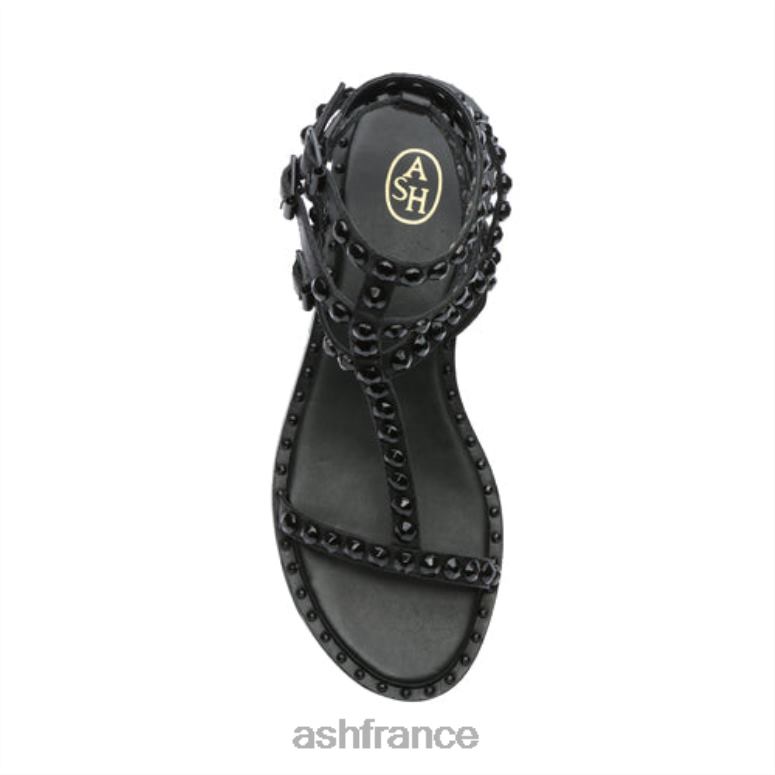 ASH sandale plate à clous ton sur ton play bis 0HP8B57 noir